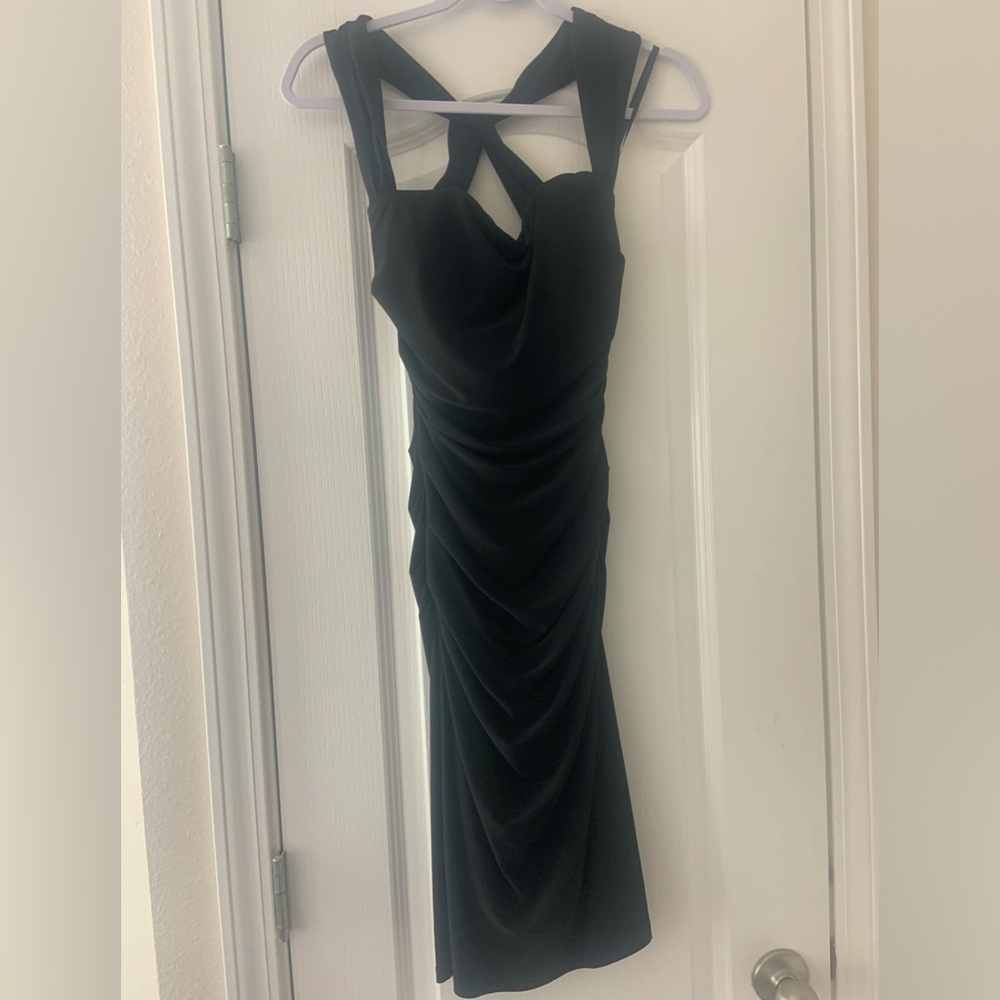 Laundry By Shelli Segal Ruched Dress Size 2 Black